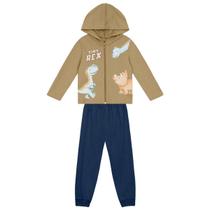 Conjunto infantil menino em moletom de dinossauro Brandili