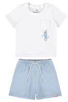Conjunto Infantil Menino Em Tecido Listrado Malwee Kids M Conjunto Infantil Menino Em Tecido Listrado Malwee Kids M