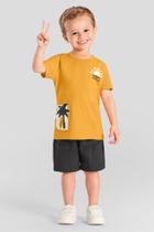 Conjunto infantil menino estampa tropical Brandili