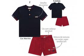 Conjunto Infantil Menino Festa Esporte Fino Luc.Boo Camisa e Short 69678