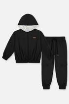 Conjunto Infantil Menino Forro Listrado Preto Divertto