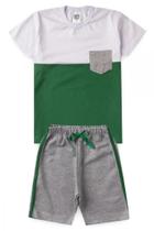 Conjunto infantil menino gody bicolor com bolso gody verde escuro Conjunto infantil menino gody bicolor com bolso gody verde escuro