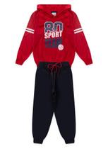 Conjunto Infantil Menino Inverno Esportivo NBA - 80 Sport Team - Vermelho e Preto - BENETEX