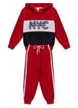 Conjunto Infantil Menino Inverno Esportivo NBA - NYC College - Vermelho - BENETEX