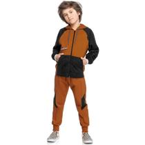 Conjunto Infantil Menino Inverno Jaqueta Com Capuz E Calça Moletom Peluciado 2 Peças - Angerô Conjunto Infantil Menino Inverno Jaqueta Com Capuz E Calça Moletom Peluciado 2 Peças - Angerô
