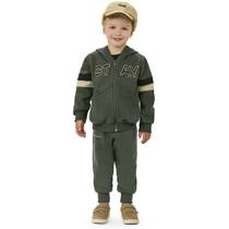 Conjunto Infantil Menino Inverno Jaqueta Com Capuz E Calça Moletom Peluciado Stay - Angerô