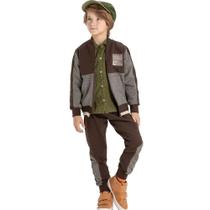 Conjunto Infantil Menino Inverno Jaqueta E Calça Moletom Cannes Marrom - Angerô Conjunto Infantil Menino Inverno Jaqueta E Calça Moletom Cannes Marrom - Angerô