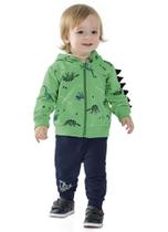 Conjunto infantil menino jaqueta e calça de moletom Dino Fakini