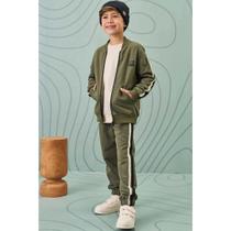 Conjunto Infantil Menino Jaqueta e Calça Jogger Moletom sem Pelúcia VERDE- LucBoo