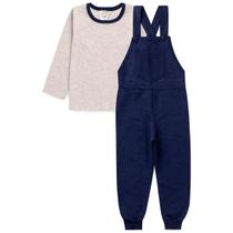 Conjunto Infantil Menino Jardineira Campo Camisa Veste Fácil