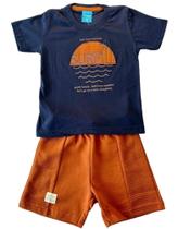 Conjunto Infantil Menino Kamylus Camiseta Surf E Bermuda