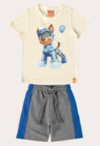 Conjunto Infantil Menino Manga Curta Patrulha Canina CHASE Nickelodeon da Malwee Kids
