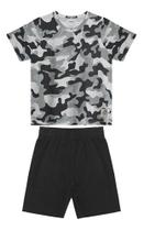 Conjunto Infantil Menino Militar Short +camiseta Tam 4 Ao 10