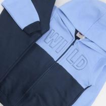 Conjunto Infantil Menino Moletom Flanelado Zíper Touca Wild