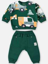 Conjunto Infantil Menino Moletom helicóptero Verde Up Baby