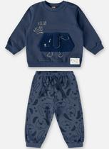 Conjunto Infantil Menino Moletom Hello Hello Azul Up Baby