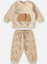 Conjunto Infantil Menino Moletom Hello Hello Bege Up Baby