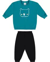 Conjunto Infantil Menino Moletom Urso Azul Malwee Conjunto Infantil Menino Moletom Urso Azul Malwee