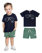 Conjunto Infantil Menino Óculos Short + Camiseta Tam 1 Ao 3 Conjunto Infantil Menino Óculos Short + Camiseta Tam 1 Ao 3