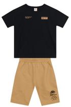 Conjunto infantil menino oversized tropical Brandili