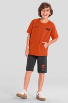 Conjunto infantil menino oversized tropical Brandili