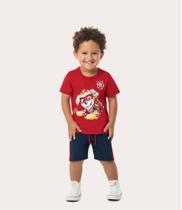 Conjunto Infantil Menino Patrulha Canina MARSHALL Camiseta e Bermuda Malwee Kids Nickelodeon