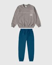 CONJUNTO INFANTIL MENINO PERSONAL STRENGTHS EM MOLETOM MALWEE KIDS CINZA-Tamanho 8