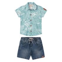 Conjunto Infantil Menino Polo E Bermuda Jeans Carinhoso Kids - MALWEE