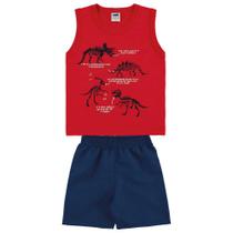 Conjunto Infantil Menino Regata E Bermuda Dinossauros Marlan