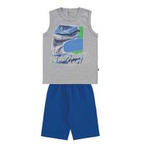 Conjunto Infantil Menino Regata Meia Malha e Bermuda Azul