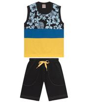 Conjunto Infantil Menino Sheila Malhas Preto