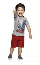 Conjunto Infantil Menino Short+camiseta Branco Elian 4 Ao 14