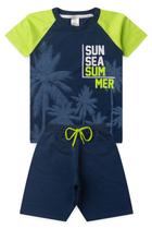 Conjunto Infantil Menino - Sun Sea Summer - Azul Marinho