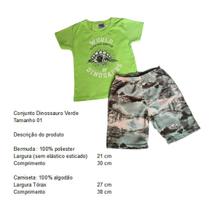 Conjunto Infantil Menino Tamanho 01- Dinossauro Verde Conjunto Infantil Menino Tamanho 01- Dinossauro Verde
