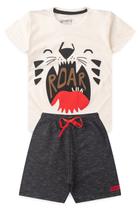 Conjunto Infantil Menino Tigre Off White e Preto