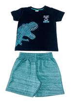 Conjunto Infantil Menino Tileesul Camiseta E Bermuda Rajada