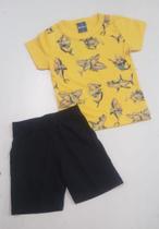 Conjunto infantil menino tubarão rei rex 1-2-3 Conjunto infantil menino tubarão rei rex 1-2-3