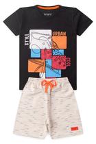 Conjunto Infantil Menino Urban Style Preto e Cinza