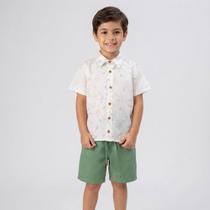 Conjunto Infantil Menino Verão Camisa e Bermuda Chic ANJOS BABY Cor:Off WhiteTamanho:3 Conjunto Infantil Menino Verão Camisa e Bermuda Chic ANJOS BABY Cor:Off WhiteTamanho:3