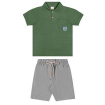 Conjunto Infantil Menino Verão Camisa Pólo E Bermuda Angerô Conjunto Infantil Menino Verão Camisa Pólo E Bermuda Angerô