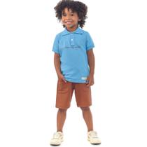 Conjunto Infantil Menino Verão Camisa Pólo E Bermuda Tam 2 a 8 - Angerô