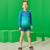Conjunto Infantil Menino Verão Camiseta e Sunga em Malha UV Dry com Proteção UV 50+ 2 peças Tam 2 a 12 - Luc.boo