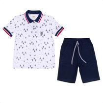 Conjunto infantil menino verão camiseta polo have fun