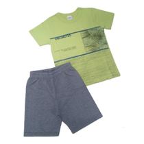 Conjunto infantil menino verão elian camiseta + bermuda 4-6-8