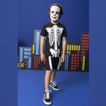 Conjunto Infantil Menino Verão Fantasia de Esqueleto (camiseta Bermuda e Máscara) - Luc.boo Conjunto Infantil Menino Verão Fantasia de Esqueleto (camiseta Bermuda e Máscara) - Luc.boo
