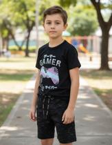 Conjunto Infantil Menino Verão Rei Rex Camiseta + Bermuda Algodão