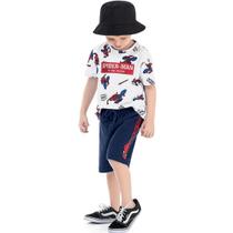 Conjunto Infantil Menino Verão Spiderman 2 peças Licenciado Tam 1 a 3 - Fakini