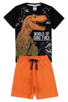Conjunto infantil menino world of dino t-rex preto Conjunto infantil menino world of dino t-rex preto