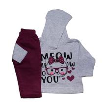 Conjunto Infantil Meow Cinza Mundo Mania Conjunto Infantil Meow Cinza Mundo Mania