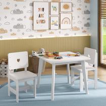 Conjunto Infantil Mesa com 2 Cadeiras Madeira de Pinus Sofia Conjunto Infantil Mesa com 2 Cadeiras Madeira de Pinus Sofia